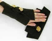 coffee brown recycled wool fingerless gloves wrists warmers arm cuffs fingerless mittens arm warmers eco friendly fall winter curationnation