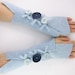 light blue arm warmers fingerless mittens  wrists warmers arm cuffs fingerless gloves recycled wool eco friendly tagt team curationnation