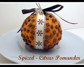 Winter Spiced Citrus Pomander- Holiday Scented Ornament