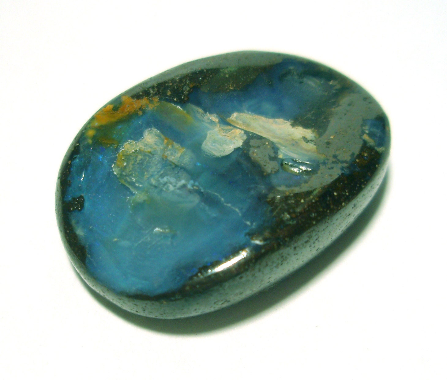 Australian Boulder Opal Cabochon -  Organic round oval With Purple Opal