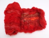 Spinning Batt: Red Raspberry Art Batt