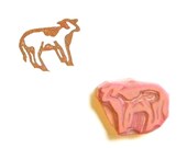 Small cow rubber stamp hand carved handmade one inch