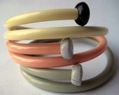 Vintage Knitting Needle Bracelets Winter Pastels Large