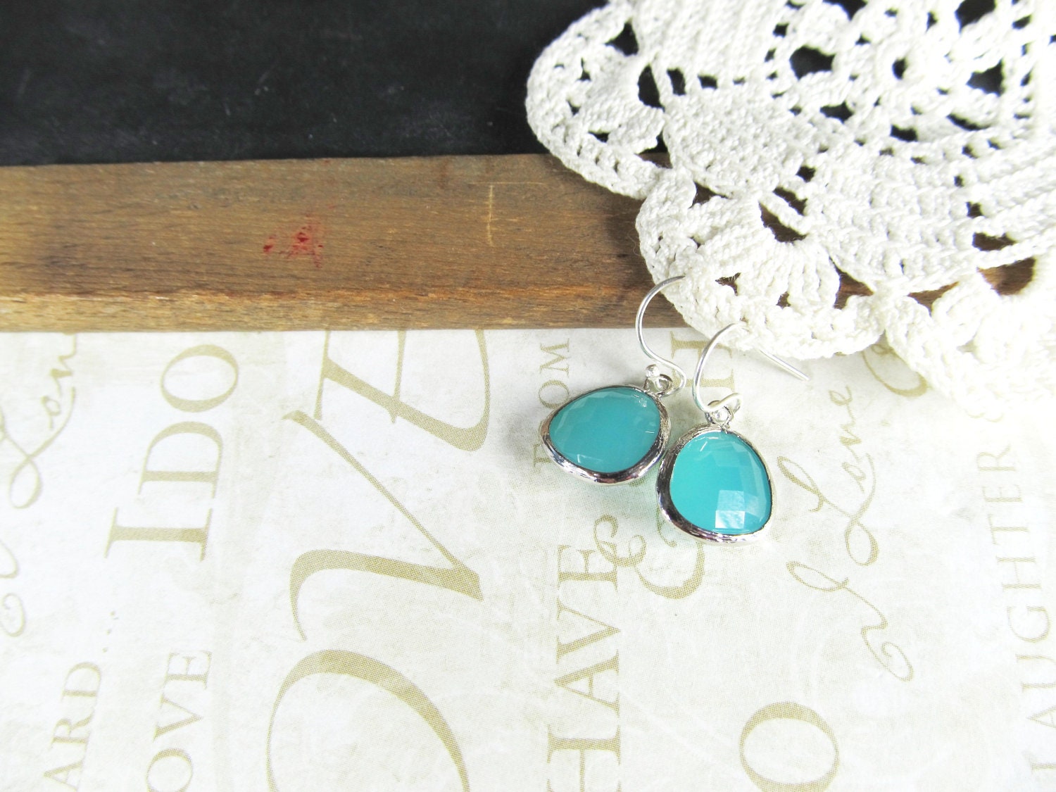 ANNA rough cut glass crystal earrings multiple colors available silver or gold