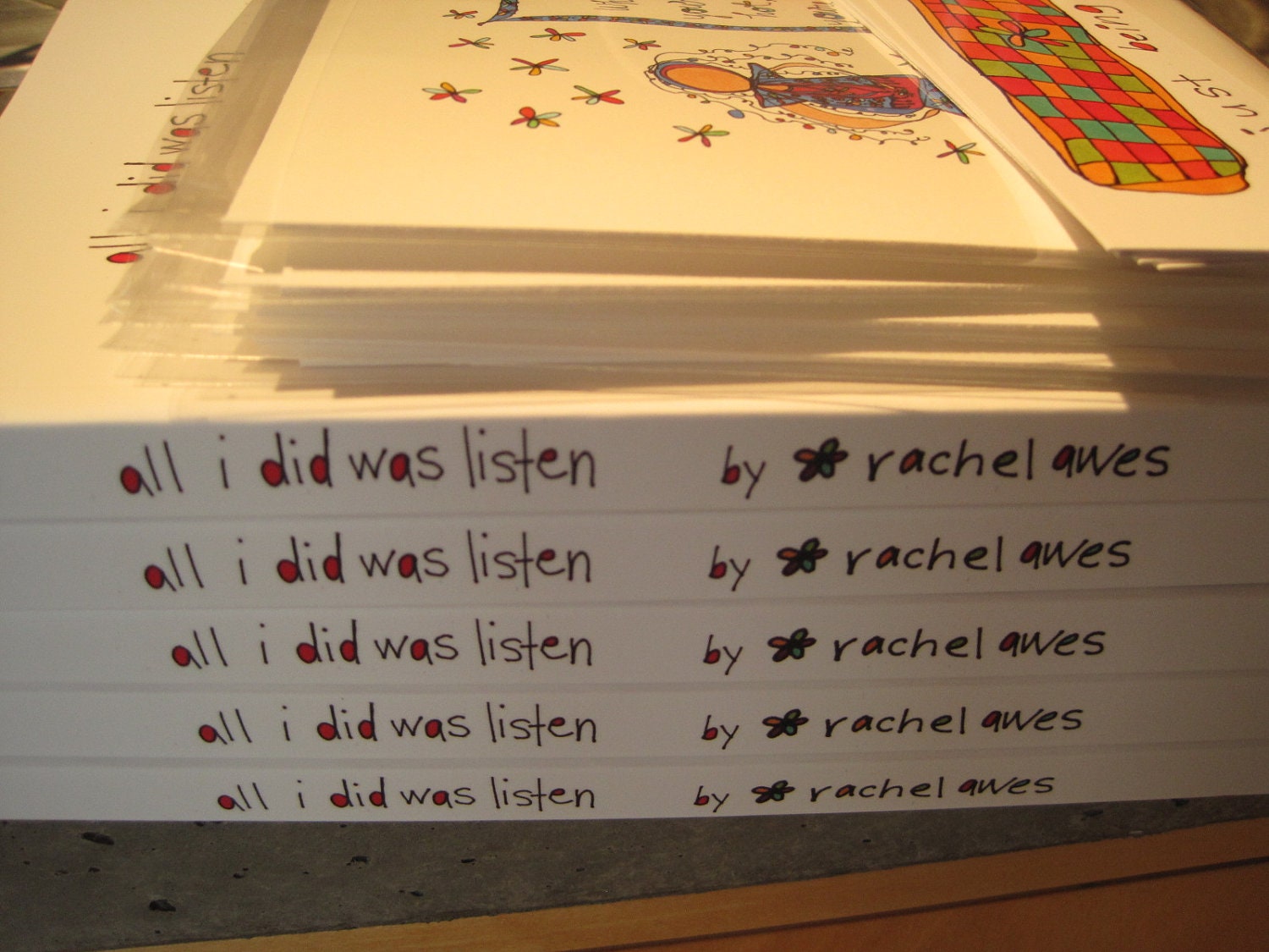 THE GIRLFRIEND PACK. 5 "all i did was listen" books and 5 cards and 5 bookmarks.