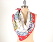 60s Red White Ballerina / Flowers Retro Dancing Ladies
