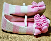Baby Shoes Matilda Shimmer Ruffle Pink Cream Lace Mary Jane (Size 1-4)