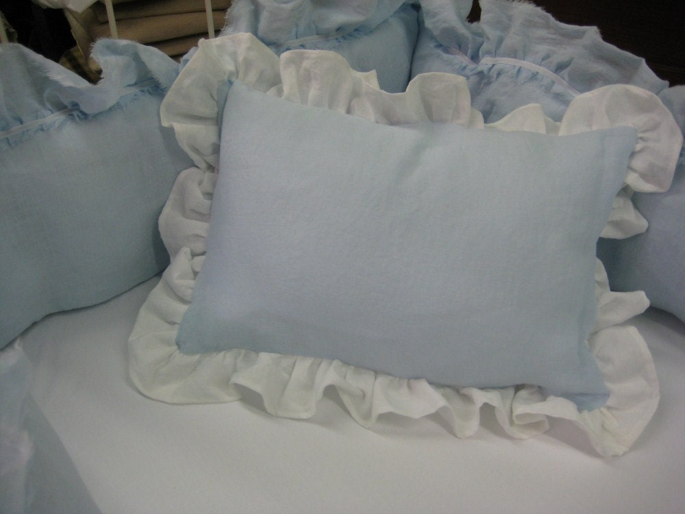 Crib Pillowslip in Washed Linen-Includes Pillow Insert Form