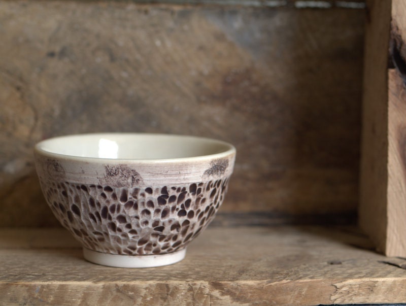 Small Rustic Porcelain Bowl - peifferStudios
