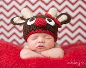 Instant Download Crochet Pattern - Reindeer Hat Pattern