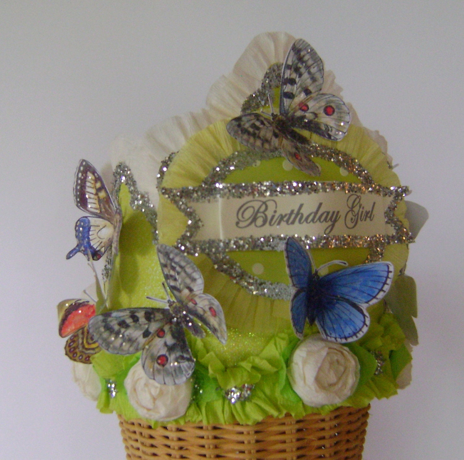 Birthday Party hat - Birthday Crown butterflies - Birthday Girl or customize - Adult or Childrens Il_170x135