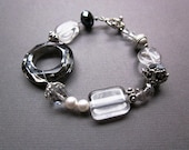 black and white crystal and glass - the stella bracelet