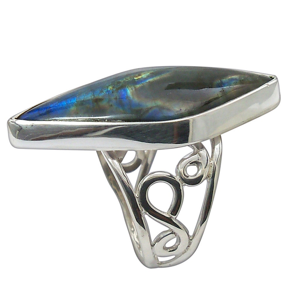 Labradorite and Serling Silver Ring, size 8  r8labg2139