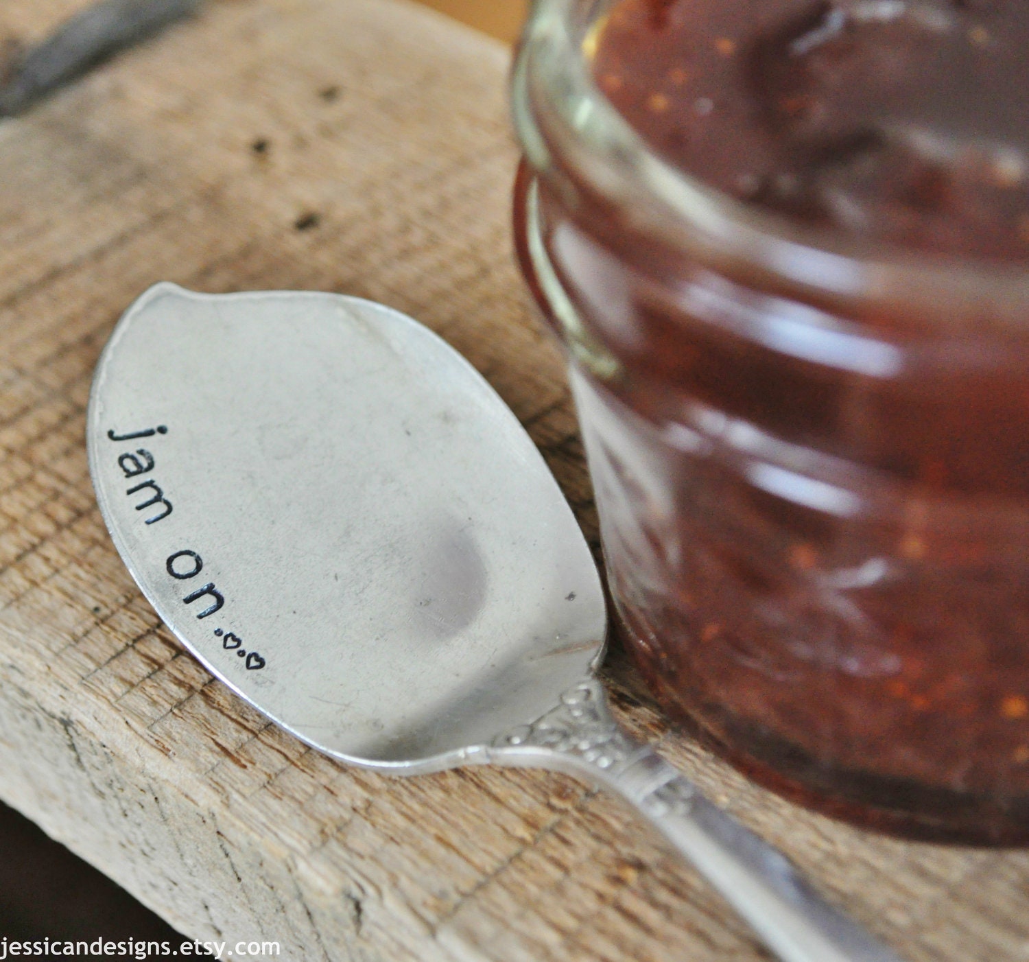 JAM ON - Hand Stamped Vintage Jelly Spreader- Perfect for Breakfast in Bed with your Sweetie