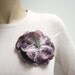 Felt flower brooch in purple white black - gift under 25