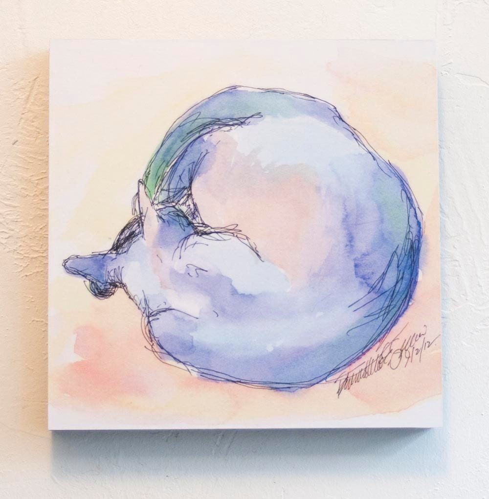 World Cat 8x8 Wood Mount Print