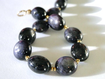 SHOP SALE Spring Collection - Luxe Bracelet, Star Rubies, Spectacular Precious Gemstone Bracelet, Gift for HER 22kt Gold Filled