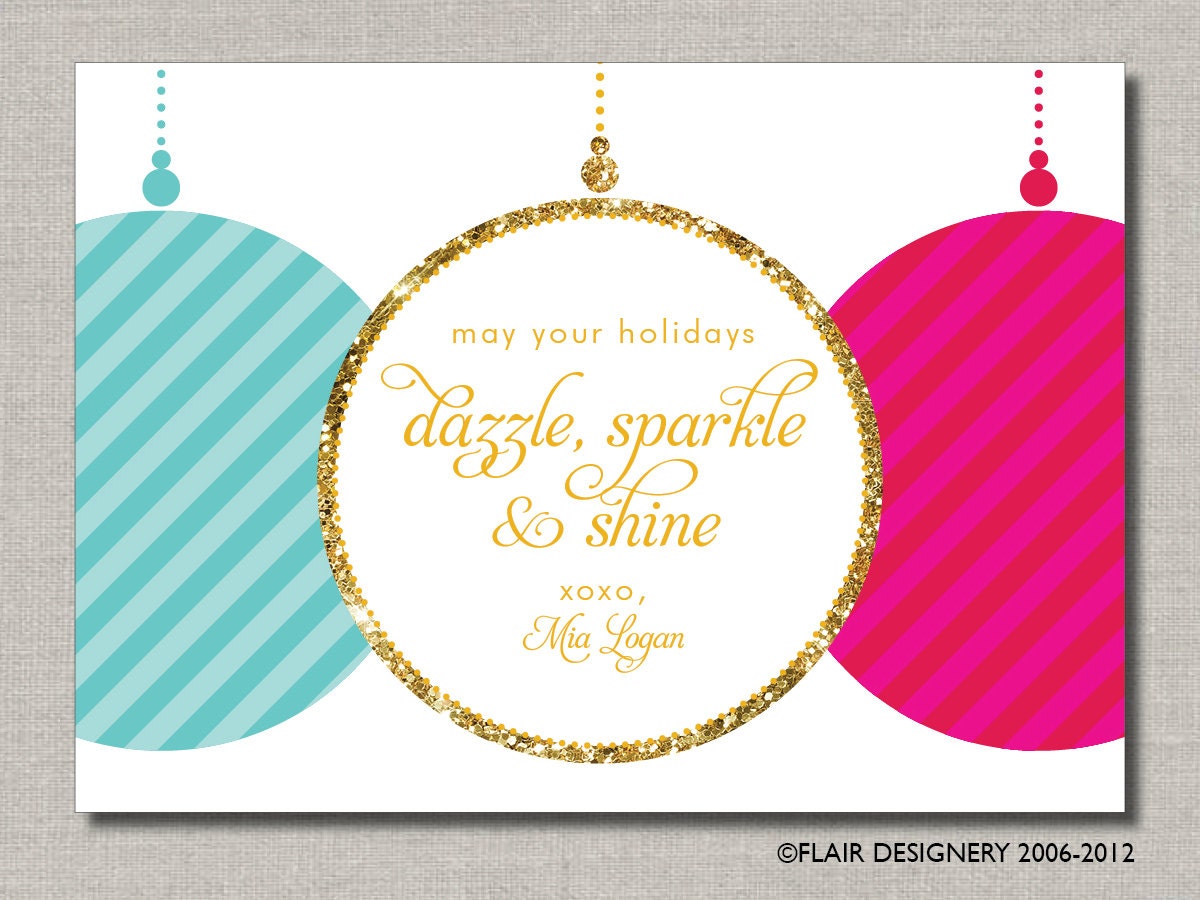 Personalized Holiday Card - How Dazzling Greeting Card - Set of 12 flat cards - by Flair Designery Il_570xn
