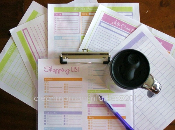 The Busy Mama Kit - BRIGHTS - 19 documents - INSTANT DOWNLOAD