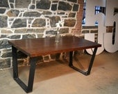 Salvaged Fir and Flat Iron Dining Table