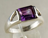 Edgy Amethyst & Sterling Silver Ring