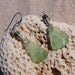 Sea Glass Earrings in Pale Sea Foam Green with Glass Bead Accents