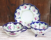 A Lovely Vintage Floral Tea Cup with Plate and Sugar holder  - Super Shabby Chic