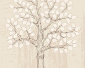 Unique Wedding Guest book Wedding Tree Personalized Wedding Gift Guest book alternative Hand drawn wedding tree custom wedding gift 100