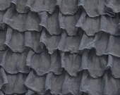 Grey Waterfall Ruffled Curtain