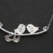 Family Bird Initial necklace,Family Necklace,bird initial,Mother Jewelry,Grandma,Anniverary,Mom and Baby