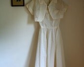 vintage 50s dress set - JASMINE white sheer dress & bolero / XXS