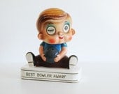 Best Bowler Award - Vintage Ceramic Bobble Head Figurine