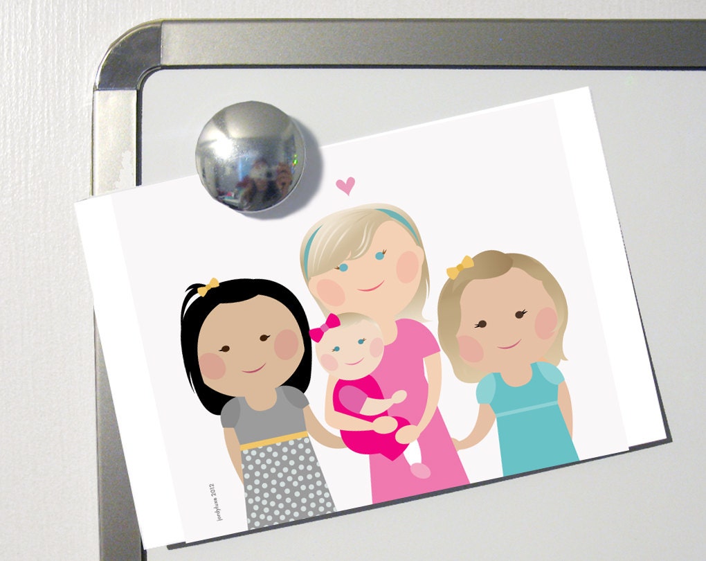 Custom Cartoon Portrait 4-person