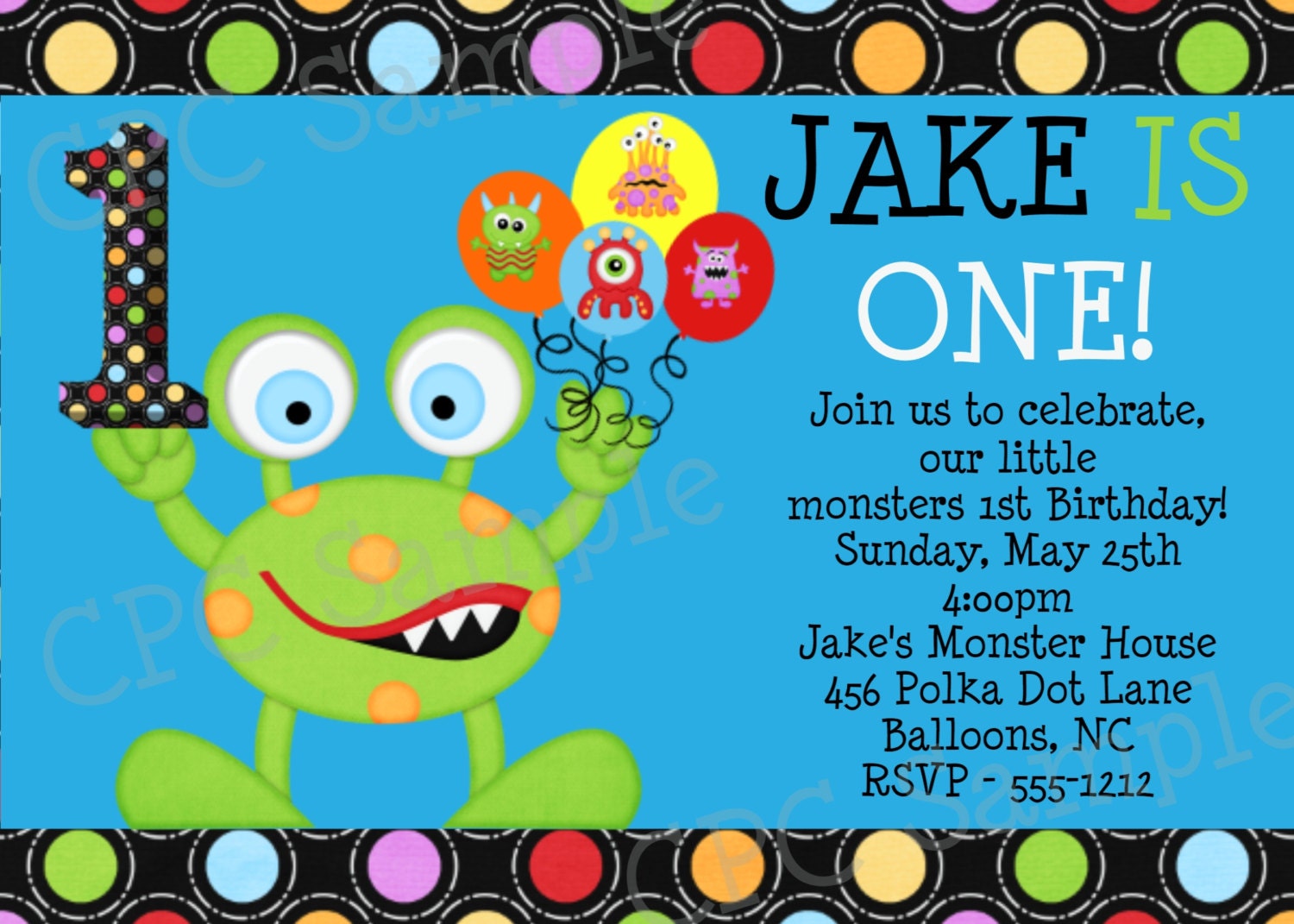 Monster Birthday Invitation Little Monster Birthday Party Invitations Printable or Printed