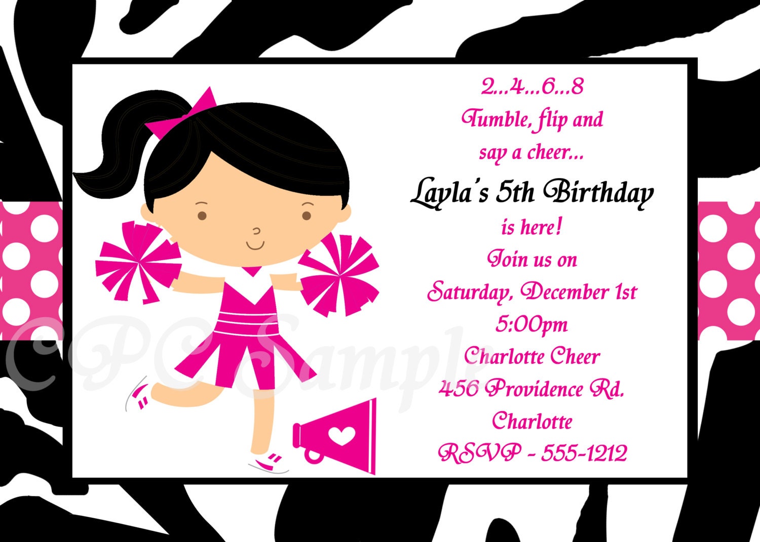 Cheer Birthday Invitation Cheerleader Birthday Party Invitation Printable Il_570xn