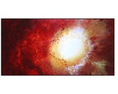 Original ART SALE. Huge Red Textured Abstract Art. Original Painting. Title"Solar Flare" by RSchoeffel