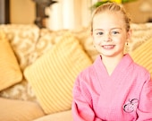 Flower Girl Spa Robe and Cosmetic Bag Monogrammed  Custom made Wedding Gift