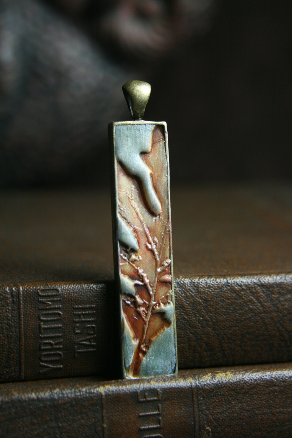 forest finery 22 - simply oak - orange oak leaf stick pendant - simple truths - MADE TO ORDER