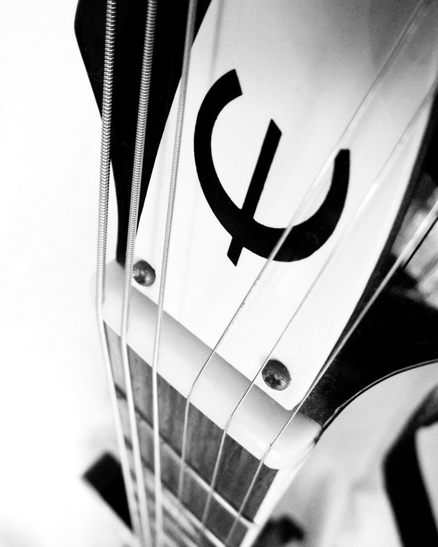 Guitar Photography  Black And White Home Decor Man Cave 10x8 Print Abstract Melody..