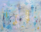 Large Contemporary Abstract Expressionist Original Painting - Big Color City 48 x 36
