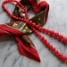 70s Pimento Red Marbelized Bead Necklace