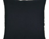 16x16 Solid Black Cotton Pillow Cover - 18 and 20 Inch Also Available