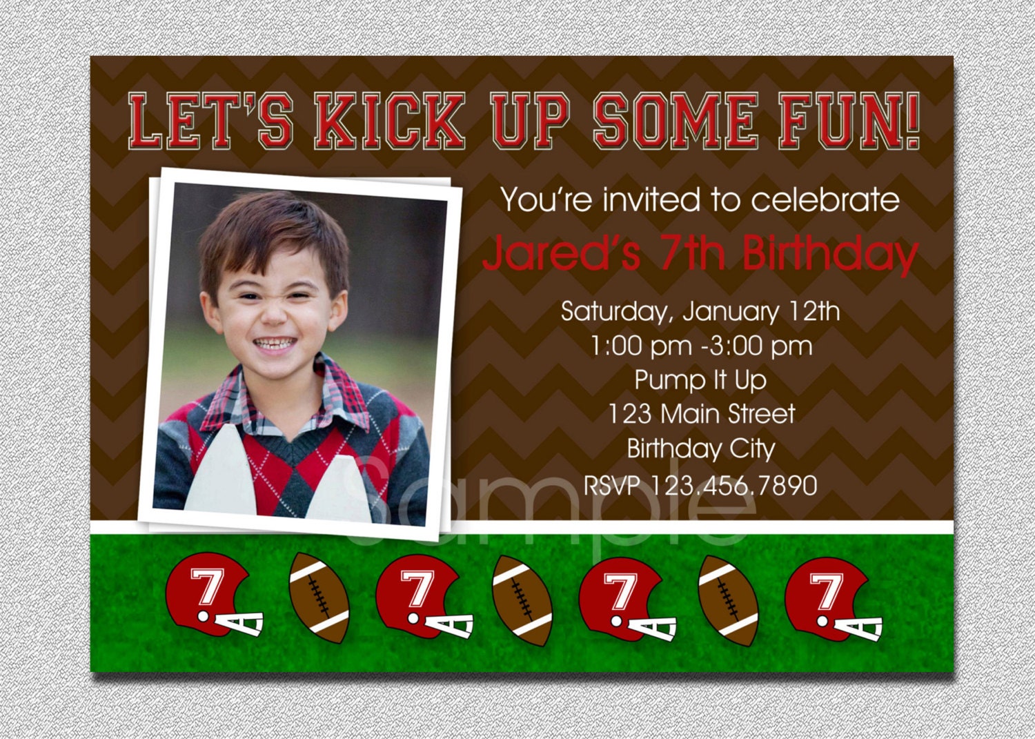 Football Birthday Invitation Football Sports Birthday Party Invitation Printable Il_170x135