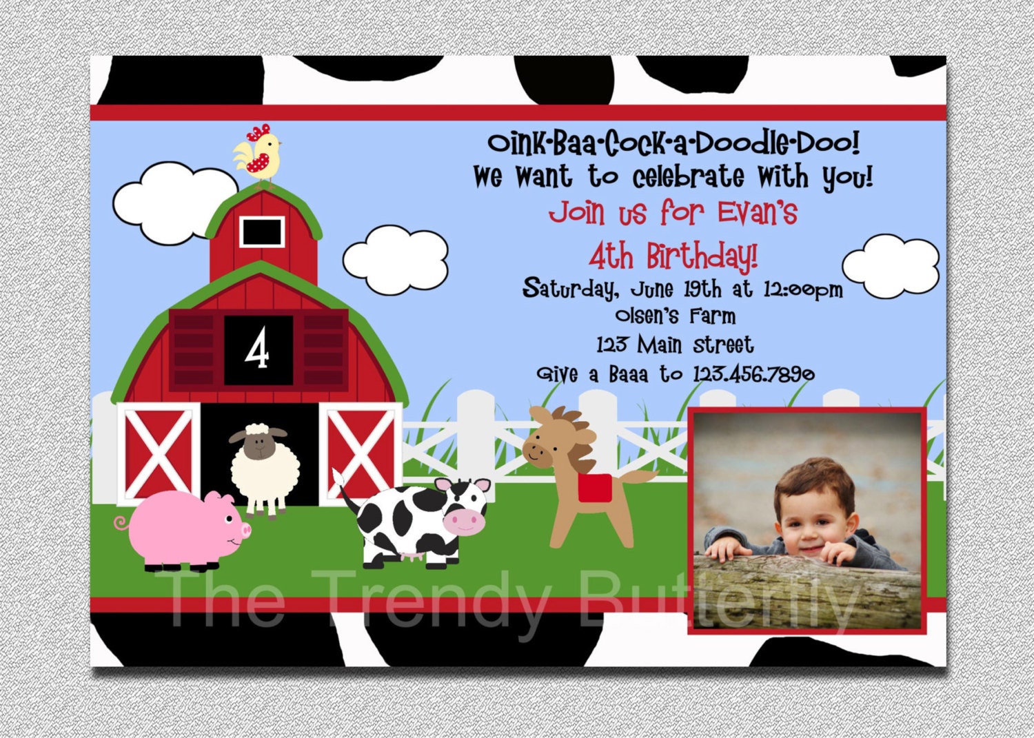 Farm Animals Birthday Invitation Farm Animal Barnyard Birthday Party Invitation Printable Invitation Boys or Girls Il_570xn
