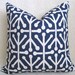 Tribal Decorative Pillow - 18 inch - Navy - Ivory - BOTH SIDES - Graphic Pillow - Modern Pillow - Navy Pillow - Designer Pillow