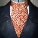 Cravat, In A Rusty Red With Squrls Pattern or Ascot Mens Victorian Tie. (Holidays Special For 12.95)