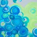 ORIGINAL CIRCLES painting-12"x12" blue green grey circles devikasart on Etsy
