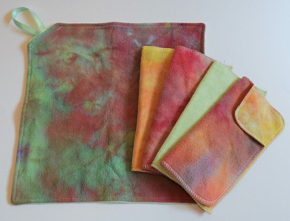 Poppetjie- pacifier blanket, baby blanket, & baby wipes- "rainbow"