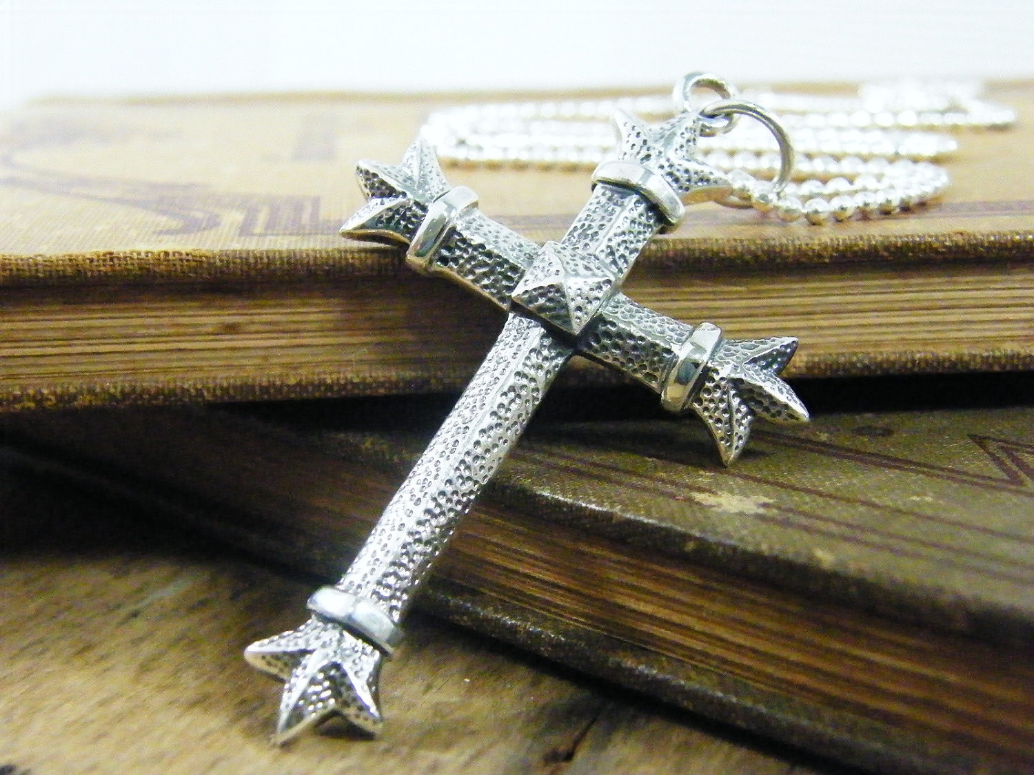 extra large sterling silver ornate cross necklace - PureRoxFaith