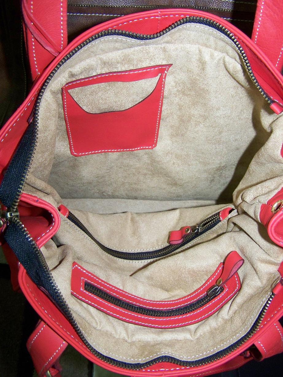 Pale Red Leather Bag - Handbag - Purse - Shoulder - Cross-body Bag - Orea M/ SALE